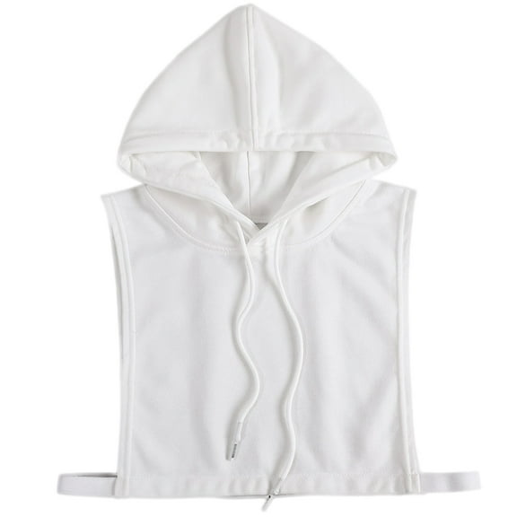 LoudSung Detachable Hooded Fake Collar Pullover Half Shirt Blouse Winter Hoodie Cotton False Collar Elegant for Women Girls
