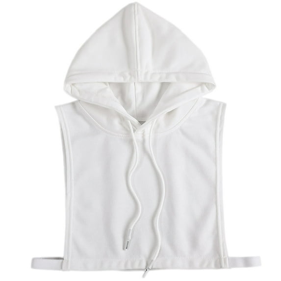 LoudSung Detachable Hooded Fake Collar Pullover Half Shirt Blouse Winter Hoodie Cotton False Collar Elegant for Women Girls