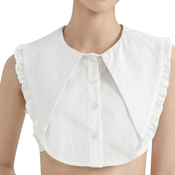 LoudSung Fake Collar Detachable Academic Half Shirt Blouse False Doll Dickey Collar Elegant Design for Women Girls