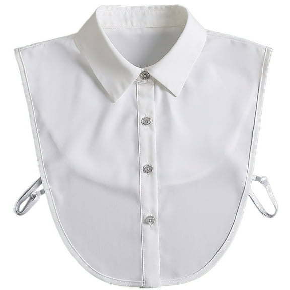 LoudSung Fake Collar Detachable Blouse False Collar Half Shirt Classic Pure Color Designed Top Elegant for Women Girls