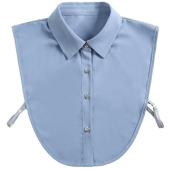 LoudSung Fake Collar Detachable Blouse False Collar Half Shirt Classic Pure Color Designed Top Elegant for Women Girls