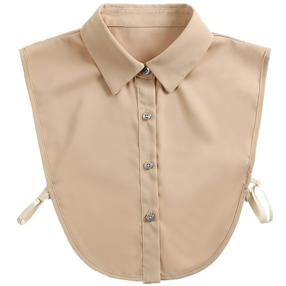 LoudSung Fake Collar Detachable Blouse False Collar Half Shirt Classic Pure Color Designed Top Elegant for Women Girls