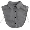 thumbnail image 1 of LoudSung Fake Collar Detachable Blouse False Collar Half Shirts Collar Plaid Grey Designed Top Elegant for Women Girls, 1 of 7