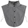 thumbnail image 1 of LoudSung Fake Collar Detachable Blouse False Collar Half Shirts Collar Plaid Grey Designed Top Elegant for Women Girls, 1 of 7