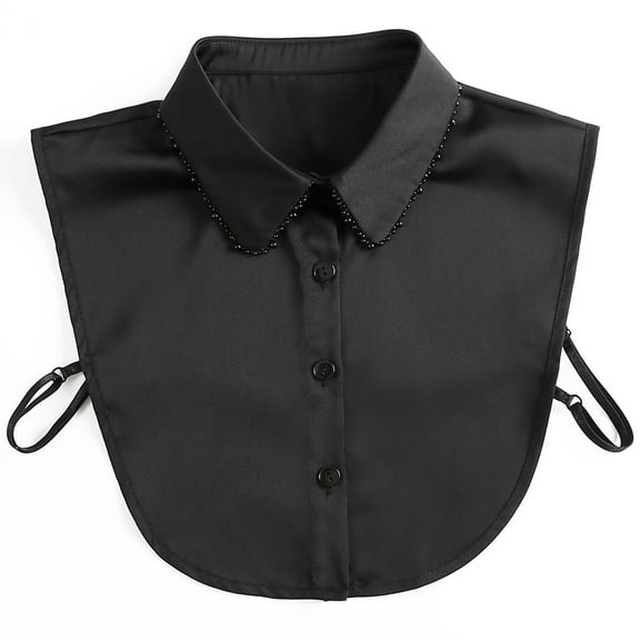 LoudSung Fake Collar Detachable Blouse Half Shirt Pearl Dickey False Collar Top Elegant for Women Girls