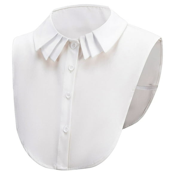 LoudSung Fake Collar Detachable Half Shirt Blouse Dickey Collar Multi Layer Pleated Collar Top Elegant for Women Girls