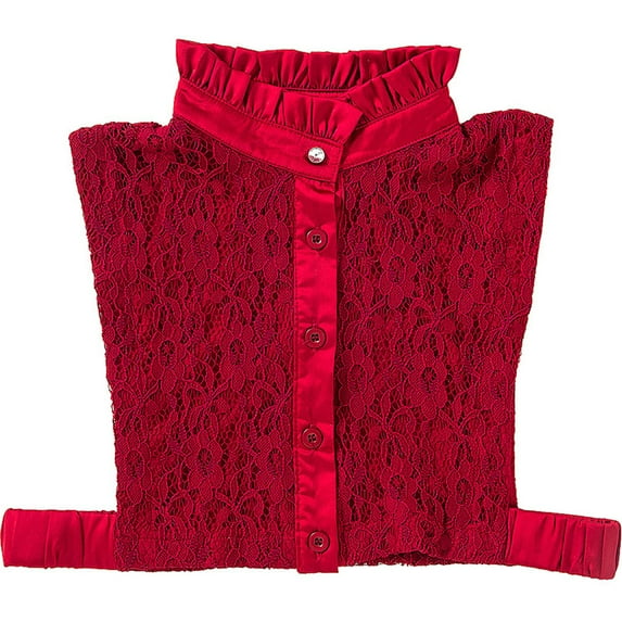 LoudSung Fake Collar Detachable Half Shirt Blouse False Collar Colorful Hollow Floral Lace Elegant for Women Girls