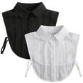 thumbnail image 1 of LoudSung Fake Collar Detachable Half Shirt Blouse False Collar Cotton Elegant Design for Women Girls 2PCS, 1 of 7