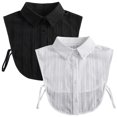 thumbnail image 1 of LoudSung Fake Collar Detachable Half Shirt Blouse False Collar Cotton Elegant Design for Women Girls 2PCS, 1 of 7