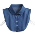 thumbnail image 1 of LoudSung Fake Collar Detachable Half Shirt Blouse False Collar Denim Doll Dickey Collar Designed Top Elegant for Women Girls, 1 of 7