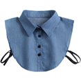 thumbnail image 1 of LoudSung Fake Collar Detachable Half Shirt Blouse False Collar Denim Doll Dickey Collar Designed Top Elegant for Women Girls, 1 of 7