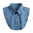 thumbnail image 1 of LoudSung Fake Collar Detachable Half Shirt Blouse False Collar Denim Doll Dickey Collar Designed Top Elegant for Women Girls, 1 of 4
