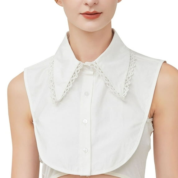 LoudSung Fake Collar Detachable Half Shirt Blouse False Collar Elegant Dickey Office Collar Design for Women Girls