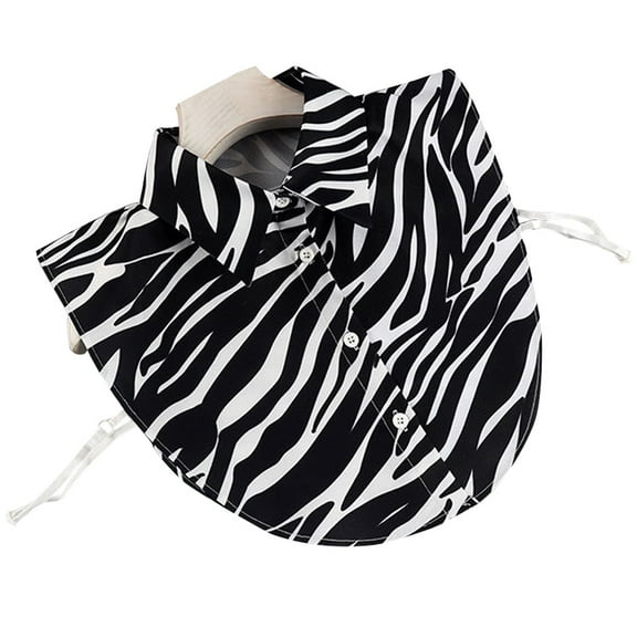 LoudSung Fake Collar Detachable Half Shirt Blouse False Collar Elegant Zebra Stripe Rose Decorative Designs for Women Girls