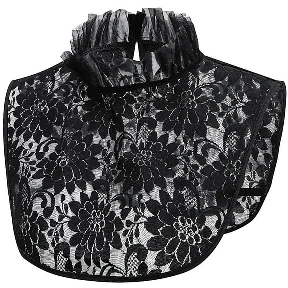 LoudSung Fake Collar Detachable Half Shirt Blouse False Collar Floral Lace Hollow Stand Top Elegant for Women Girls