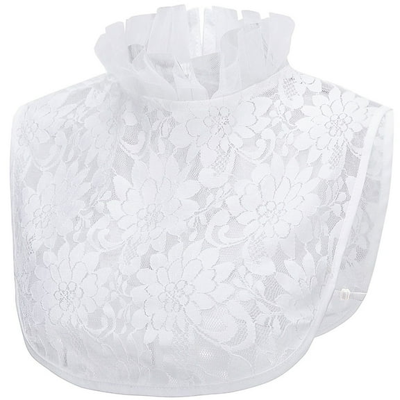 LoudSung Fake Collar Detachable Half Shirt Blouse False Collar Floral Lace Hollow Stand Top Elegant for Women Girls