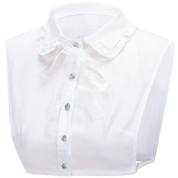 LoudSung Fake Collar Detachable Half Shirt Blouse False Collar Floral Lacing Top Elegant Lovely Design for Women Girls