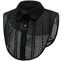 LoudSung Fake Collar Detachable Half Shirt Blouse False Collar Hollow Floral Lace Dickey Collar Elegant for Women Girls