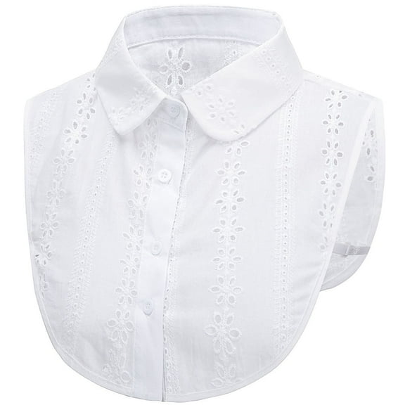 LoudSung Fake Collar Detachable Half Shirt Blouse False Collar Hollow Floral Lace Dickey Collar Elegant for Women Girls