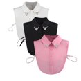 thumbnail image 1 of LoudSung Fake Collar Detachable Half Shirt Blouse False Collar Sets Elegant Diamond Pure Color Crystal Dickey Collar for Women Girls 3PCS, 1 of 8