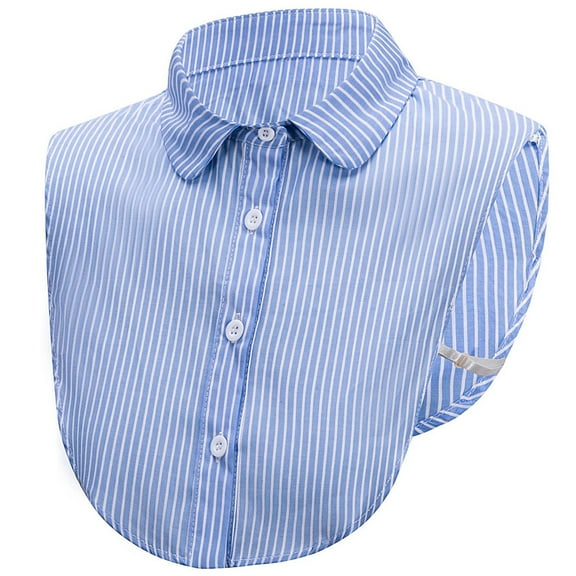 LoudSung Fake Collar Detachable Half Shirt Blouse False Collar Striped Elegant Design for Women Girls