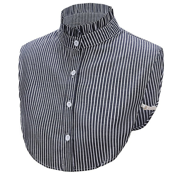 LoudSung Fake Collar Detachable Half Shirt Blouse False Collar Striped Elegant Design for Women Girls