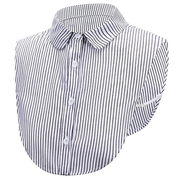 LoudSung Fake Collar Detachable Half Shirt Blouse False Collar Striped Elegant Design for Women