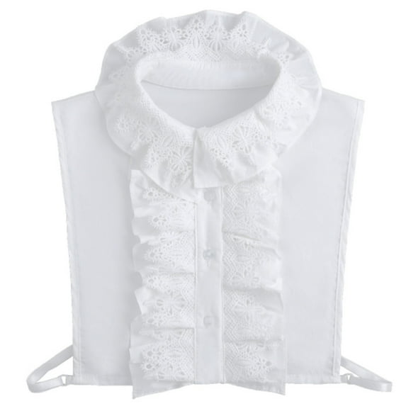 LoudSung Fake Collar Detachable Half Shirt Blouse False Dickey Collar Lace Ruffle Decorative Elegant for Women Girls
