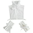 thumbnail image 1 of LoudSung Fake Collar Ruffle False Collar Matched Wrist Cuffs Sets Detachable Half Shirt Blouse Dickey Elegant for Women Girls, 1 of 7