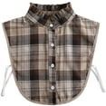 thumbnail image 1 of LoudSung False Collar Detachable Blouse Fake Collar Half Shirts Collar Plaid Designed Cotton Top Elegant for Women Girls, 1 of 6