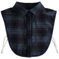 thumbnail image 1 of LoudSung False Collar Detachable Blouse Fake Collar Half Shirts Collar Plaid Designed Cotton Top Elegant for Women Girls, 1 of 9