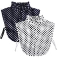 thumbnail image 1 of LoudSung False Collar Detachable Blouse Fake Collar Half Shirts Collar Polka Dots Designed Top Elegant for Women 2PCS, 1 of 10
