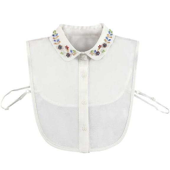LoudSung False Collar Detachable Half Shirt Blouse Classical Fake Collar Embroidery Designs for Women Girls