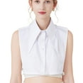 thumbnail image 1 of LoudSung False Collar Detachable Half Shirt Blouse Fake Collar Big Pointed Cotton Collar Elegant for Women Girls, 1 of 7
