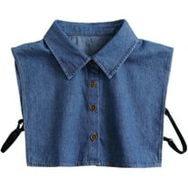 LoudSung False Collar Detachable Half Shirt Blouse Fake Collar Denim Design Elegant for Women Girls