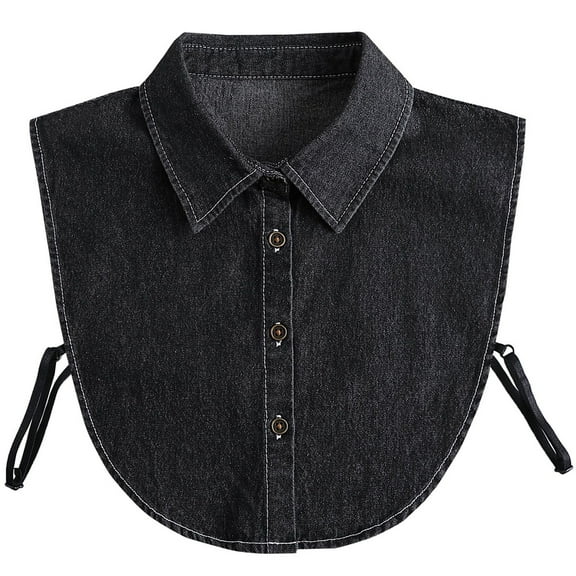 LoudSung False Collar Detachable Half Shirt Blouse Fake Collar Denim Design Elegant for Women Girls