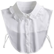 LoudSung False Collar Detachable Half Shirt Blouse Fake Collar Double Layer Ruffle Dickey Elegant for Women Girls