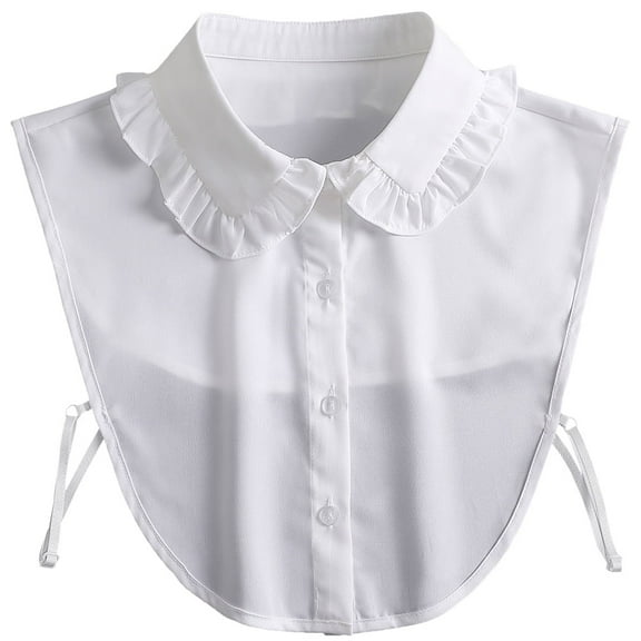 LoudSung False Collar Detachable Half Shirt Blouse Fake Collar Double Layer Ruffle Dickey Elegant for Women Girls