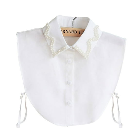 LoudSung False Collar Detachable Half Shirt Blouse Fake Collar Elegant Embroidery Rhinestones Crystal Decorative Dickey Collar Designs for Women Girls