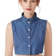 thumbnail image 1 of LoudSung False Collar Detachable Half Shirt Blouse Fake Collar Lacing Denim Dickey Collar Elegant Design for Women Girls, 1 of 7