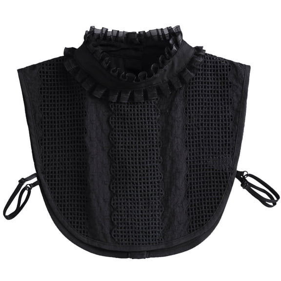 LoudSung False Collar Detachable Half Shirt Blouse Fake Collar Lacing Denim Dickey Collar Elegant Design for Women Girls