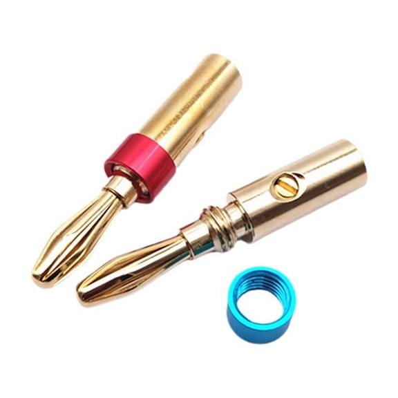Loudspeaker Cable Banana Connectors Screw Plug Adapter for Loudspeaker Wire Amplifiers Sound Video Cable Banana Plug Installation