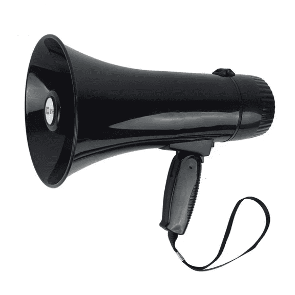 Loudstar Acoustics Megaphone, 35 Watts, Portable PA Bullhorn with Siren, USB Recording, Detachable Mic