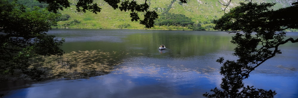 Lough Beagh Glenveagh National Park Co Donegal Ireland Angling At A Lake Canvas Art - The Irish Image Collection Design Pics (34 x 11)