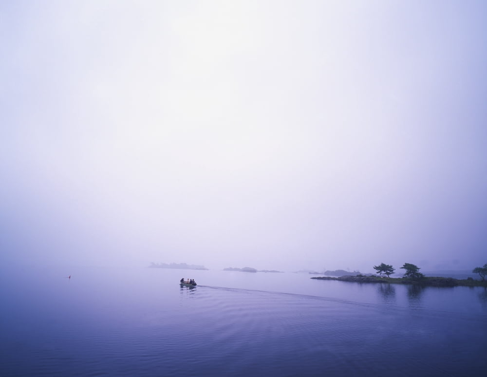 Lough Corrib Connemara Co Galway Ireland Boat Out On The Lake Canvas Art - The Irish Image Collection Design Pics (34 x 26)