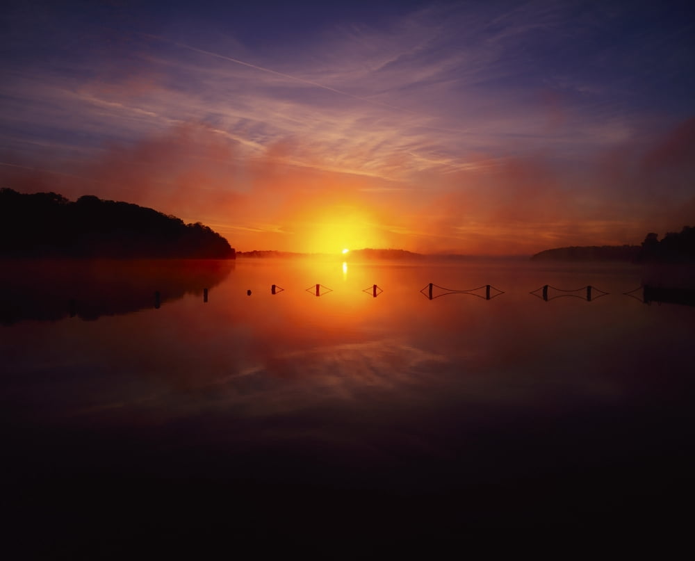 Lough Key Doonshore Co Roscommon Ireland Sunrise Near Boyle Canvas Art - The Irish Image Collection Design Pics (34 x 26)