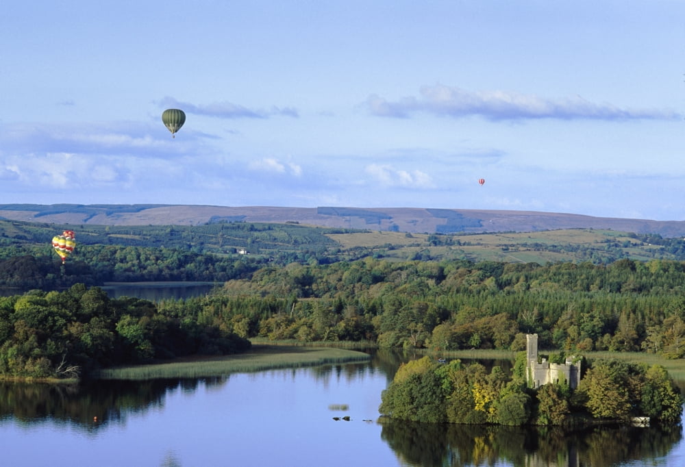 Lough Key Forest And Activity Park Boyle Co Roscommon Ireland Hot Air Balloons Flying Over A Park Canvas Art - The Irish Image Collection Design Pics (18 x 12)
