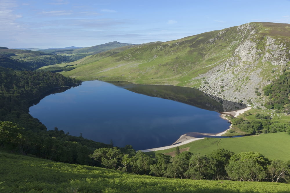 Lough Tay and Wicklow Mountains Ireland Canvas Art - Carl Bruemmer Design Pics (19 x 12)