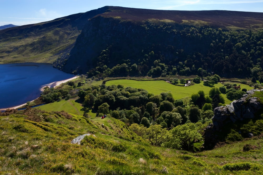 Lough Tay below Luggala Mountain County Wicklow National Park Ireland Canvas Art - Panoramic Images (27 x 9)
