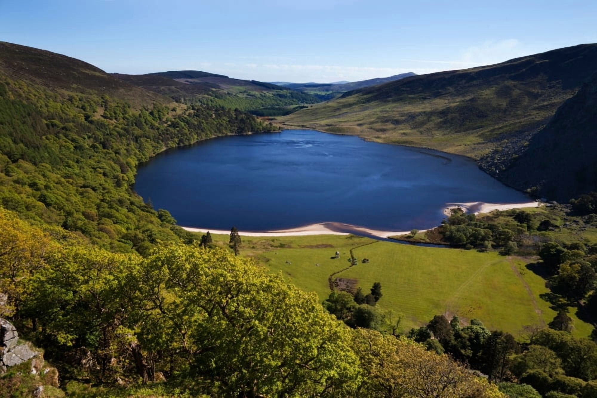 Lough Tay below Luggala Mountain County Wicklow National Park Ireland Canvas Art - Panoramic Images (36 x 12)